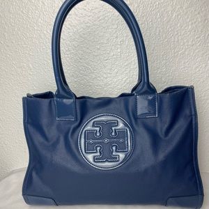 TORY BURCH ELLA MINI TOTE BAG NAVY purse